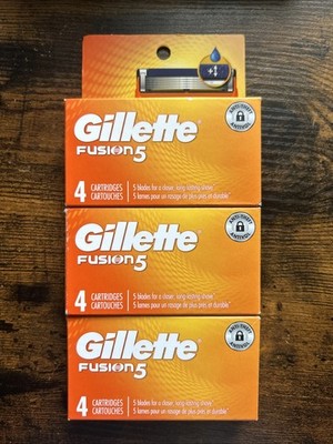 Gillette Fusion 5 Razor Blades  3 Packs of 4 Cartridges ~ New