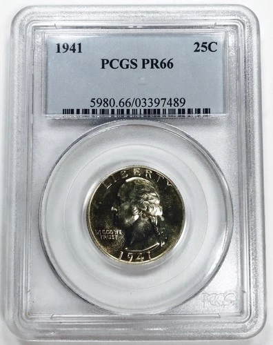 *1941 WASHINGTON QUARTER* *PCGS PR66* *CENSUS RARITY* NR #G3757