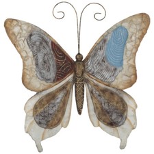 Butterfly Metal Wall Decor With Shell Look Geometric