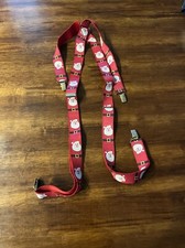 Vtg Christmas suspenders Santa Claus face