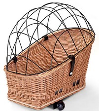 Hundefahrradkorb aus Weide mit Gitter für Gepäckträger XXL 60x39 cm (N-S)