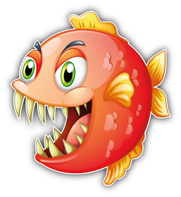 piranha fish drawing comic symbol illustration fun' Sticker