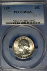 1951 PCGS MS65 WASHINGTON QUARTER #B49845