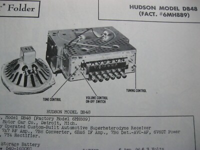 1948, 1949 HUDSON DB48 ( 6MH889 ) RADIO PHOTOFACT