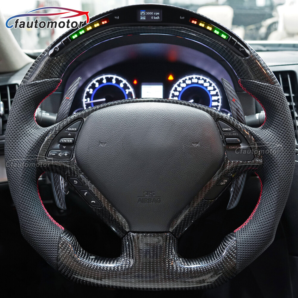 For 07-15 Infiniti G35 G37 Q40 Q60 Steering Wheel Carbon For 07-15 Infiniti G35 G37 Q40 Q60 Steering Wheel Carbon