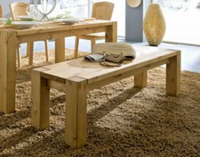 Massivholz Sitzbank 140cm Kiefer massiv gelaugt geölt Flur Bank Küchenbank Holz