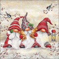 20 Lunch Servietten Wichtel Zwerge Gnom Weihnachtsdeko Tischdeko Ambiente 33X33