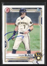 TYLER BLACK Signed Autograph  2021 Bowman Draft  #BD-200 Milwaukee Brewers