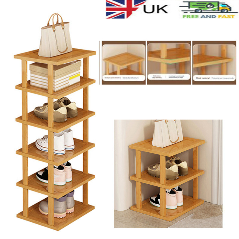 6Tier Vertical Shoe Rack Tall Narrow Shoe Tower Slim Shelf Storage