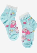 My Melody Capris Floral Jelly Lace Toss 1 Pair Shoe Size 5-10 Ankle Socks Sanrio