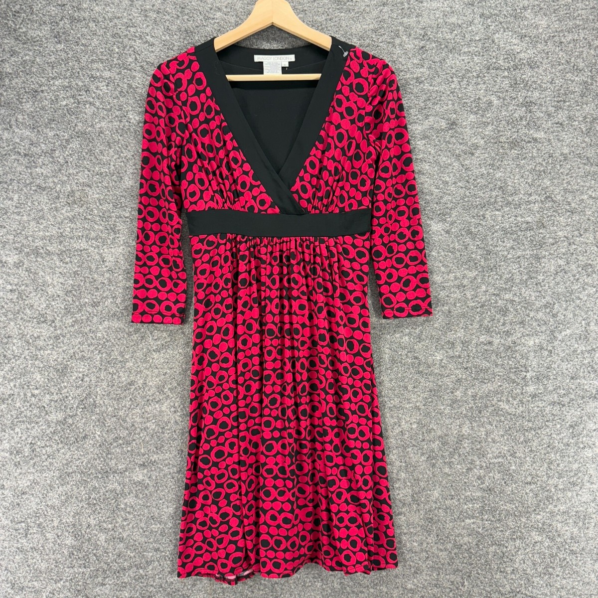 maggy london dress Maggy London Women's Floral Ruffle-Neck TEA Dress - BLACK/WINE main image 0