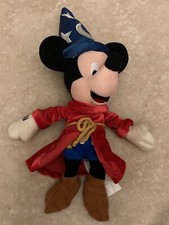 Disney Store Fantasia 2000 Sorcerer Mickey Mouse 11" Bean Bag Plush Animal Toy
