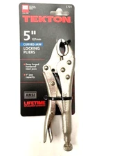 5" LOCKING PLIERS CURVED JAW 1" CAPACITY CHROME PLATED TEKTON 3701