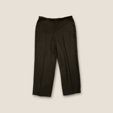 Vintage 80s-90s Drama Relaxed Fit Straight Leg High-Rise Trousers Brown