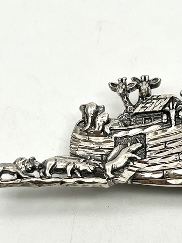 Vintage 925 Sterling Silver Noah Arch Signed SC Brooch Pendant - Picture 6 of 9
