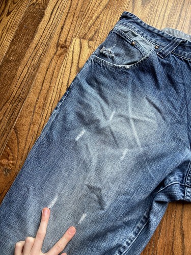 Jeans Vintage Y2K Air Jordan Baggy Uomo 38x34 20° Anniversario 2005 Blu Denim - Foto 9 di 17