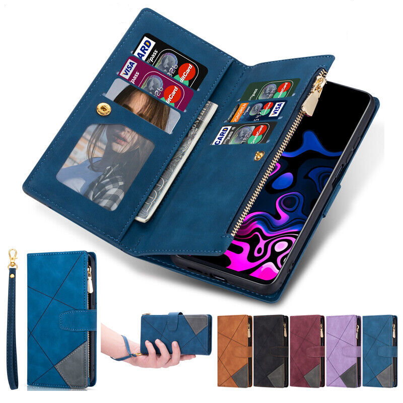 For Samsung Z Fold 5/4/3 5G Magnetic Leather Card Wallet Flip Zipper Case Cover