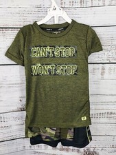 Layer 8 3 Piece Set T-Shirt Tank and Shorts Boy's 5 Green