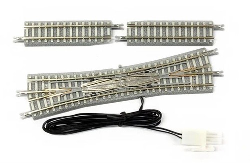 E-Doppelkreuzweiche 13°112,8 mm Inhalt: 1x E-Doppelkreuzweiche 13°112,8 mm, Anschnitt Links 2x Gleis 53,6 mm, mit Betonschwellen