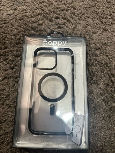 XO Poppy Handyhülle für iPhone 14 Pro Max | MagSafe | Transparent & Schwarz - 第 1/3 張圖片
