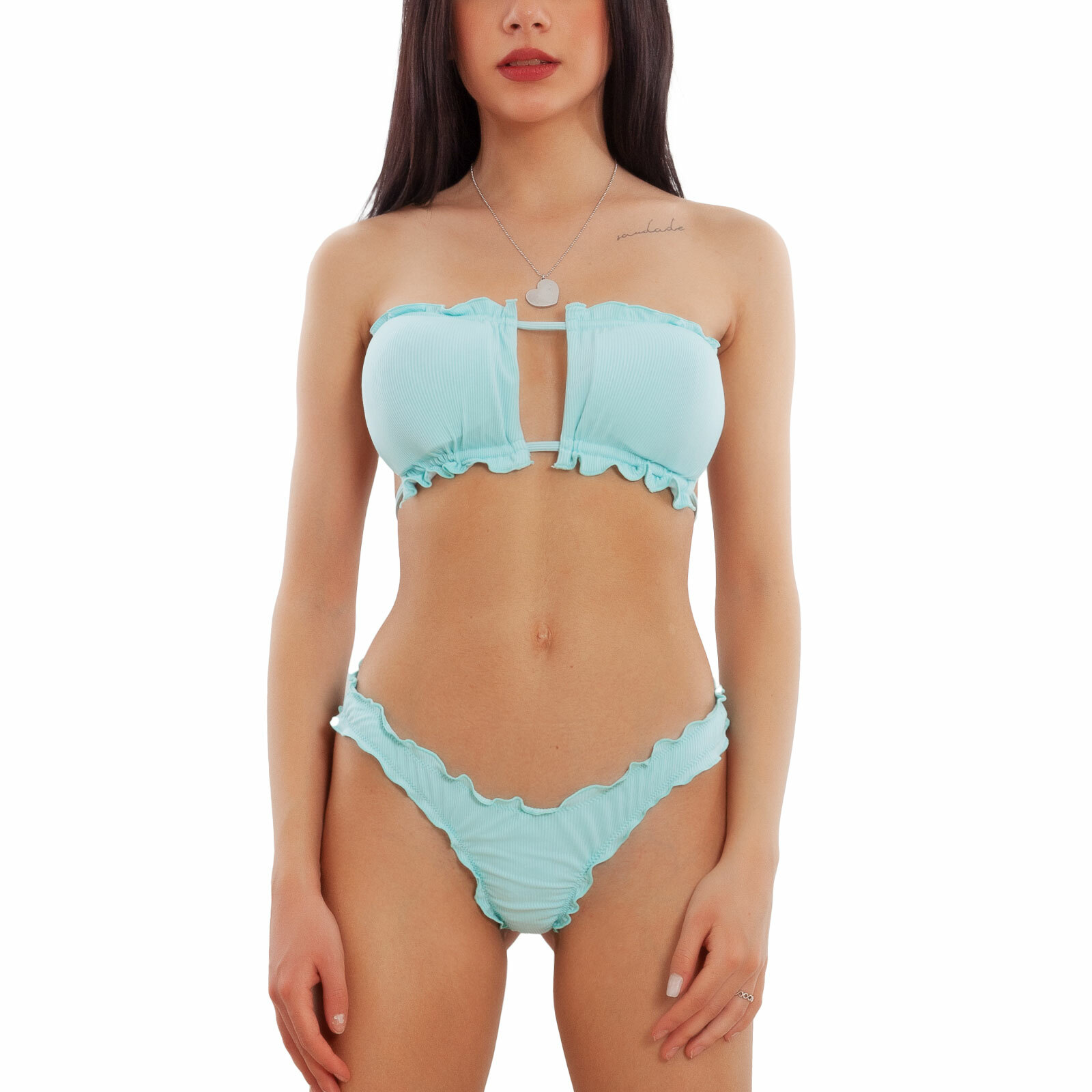 Bikini De Banda Cardine Bandeau Brasiliana TOOCOOL MB1316 De Nylon Mujer