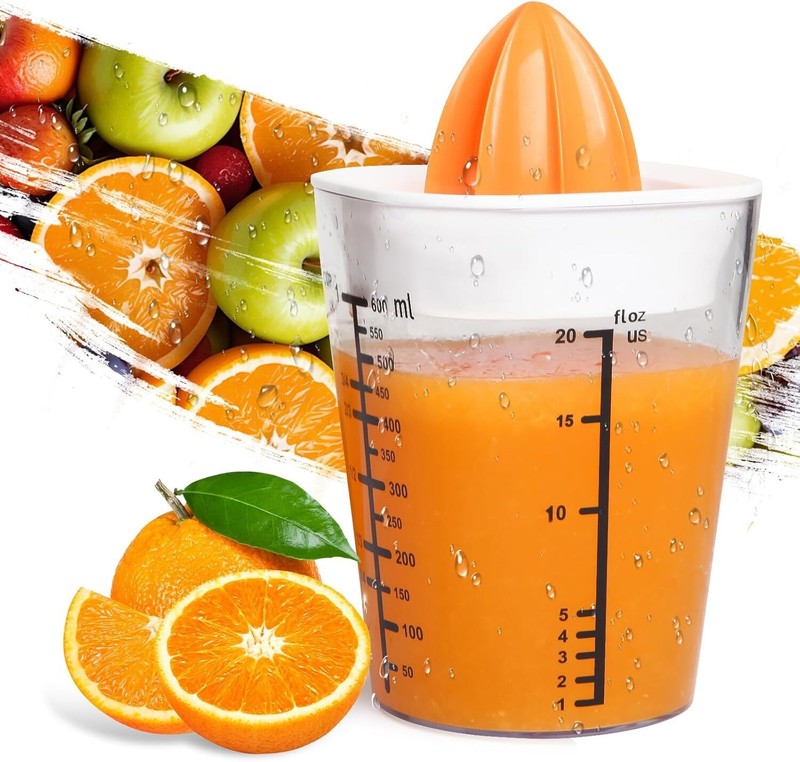Manual Citrus Juicer 20oz Capacity - Hand Press Lemon Lime Orange Squeezer
