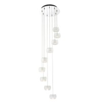 Endon Seymour Pendant 9x 10w Chrome Effect Clear Crystal Glass Frosted Inner Endon Seymour Pendant 9x 10w Chrome Effect Clear Crystal Glass Frosted Inner