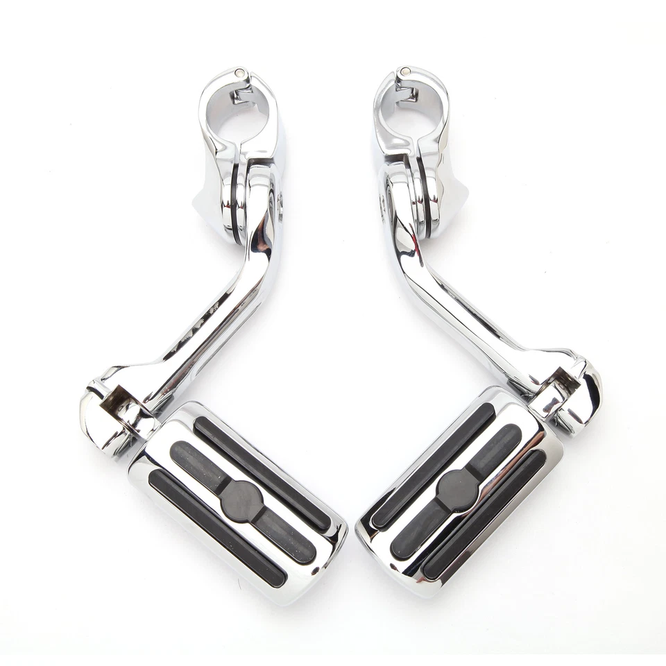 Pinos de pé de estrada longos cromados 1-1/4" barra de choque para Harley Street Glide Road King - Imagem 2 de 4