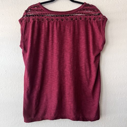 Ann Taylor Loft Women's Burgundy Sleeveless Pullover Blouse Top Size M - Picture 2 of 5