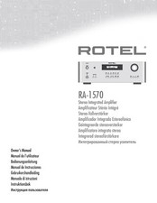 Manuale Di Istruzioni Per Rotel RA-1570