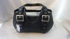 Maxx New York Black Wicker Rattan Handbag Nwt