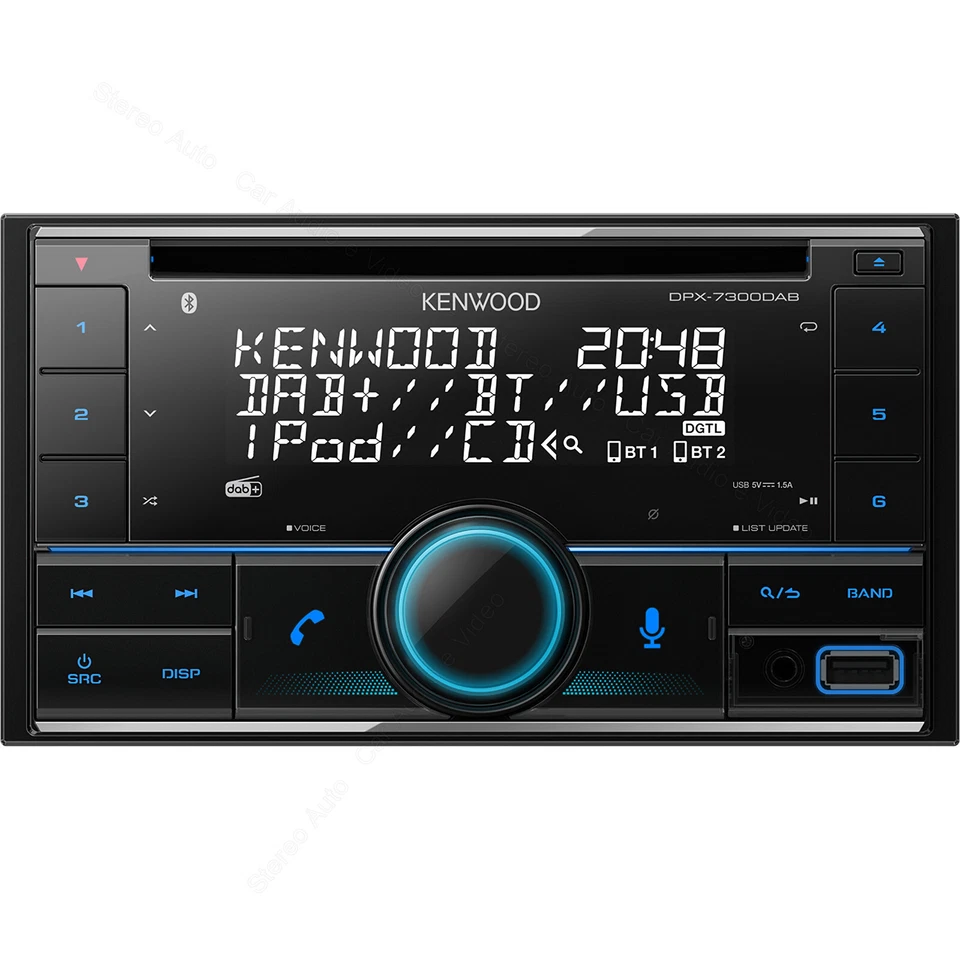 Autoradio Stereo Radio DAB Bluetooth CD USB Mp3 Aux-In 3 RCA SUB Rosso Verde Blu - Immagine 2 di 4
