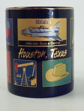 Navy Blue Ceramic Houston Texas Souvenir Coffee Mug. City Merchandise. 12 Fl. Oz