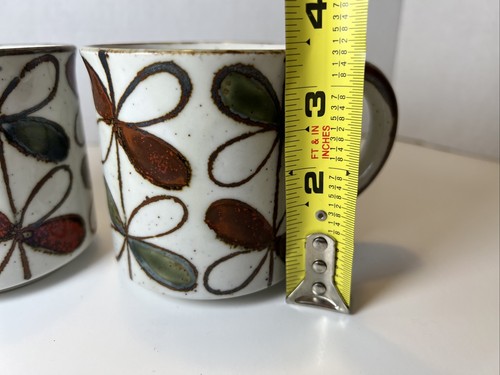 (2) Vintage Otagiri Japan Speckled Stoneware Floral Coffee Cup Mugs Flowers - Picture 6 of 8