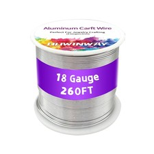 18Gauge Silver Aluminum Crafts Wire 260FT, for Jewelry Crafting, Gemstone Met...