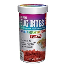 Fluval Bug Bites Color Enhancing Fish Food, Flakes for Tropical Fish, 3.17 oz
