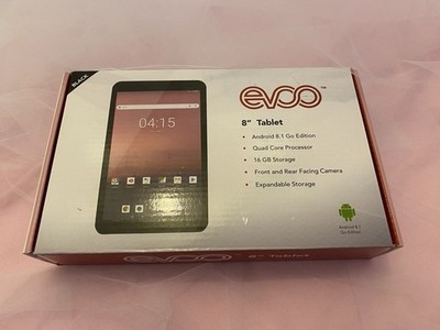 EVOO Android 8.1 Go Edition 8'' Tablet 16GB Storage (Expandable) Black