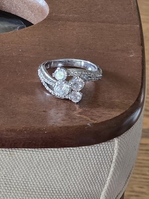 Tacori Sterling Silver CZ Engagement or Cocktail Cluster Design Ring-Size 7