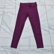 M S Womans Size 8 Reg Burgundy Purple Leggings Diamante Detail Side Of Leg