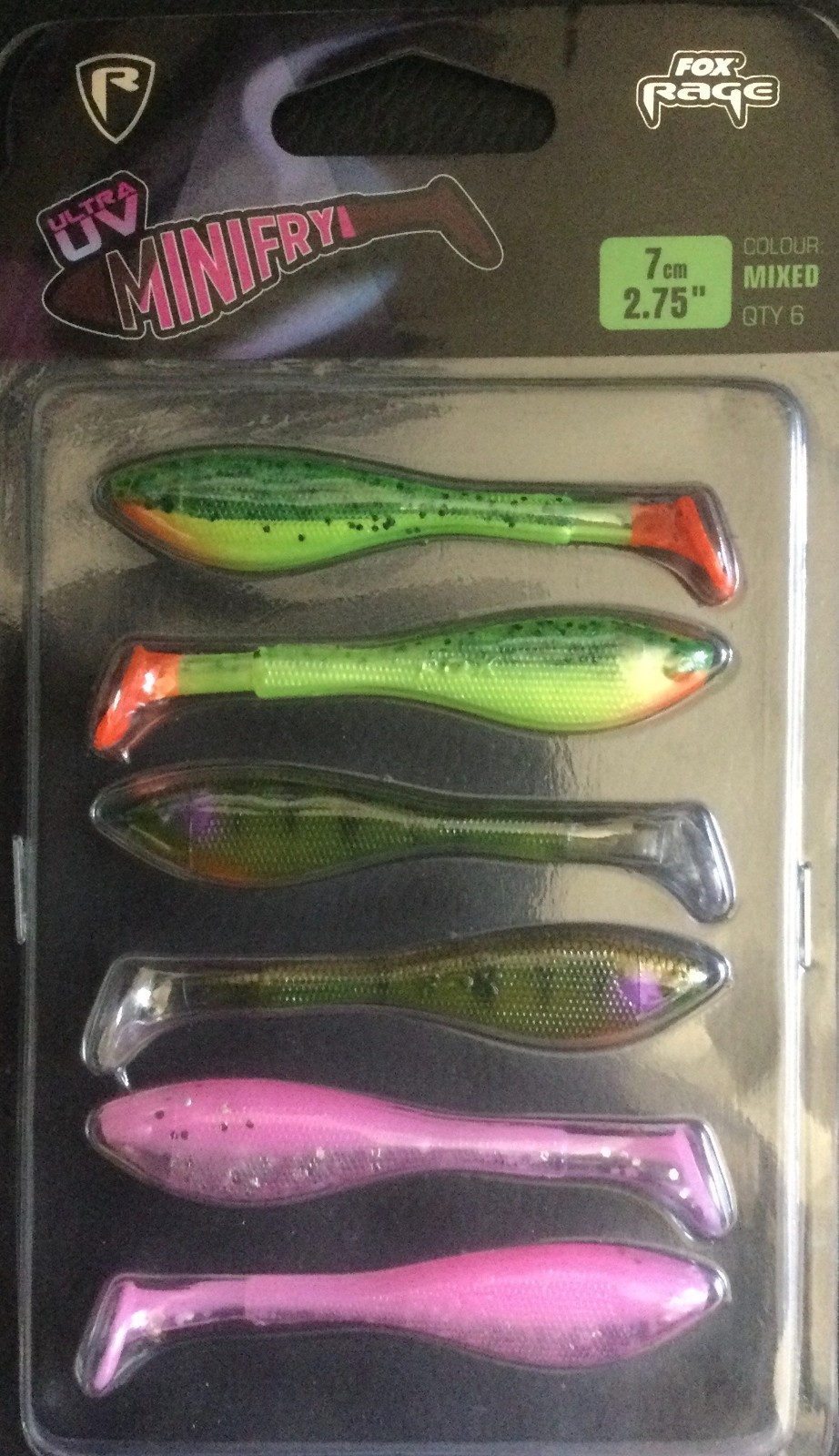 FOX RAGE ULTRA UV MINI FRY MIXED LURES - 7cm (2.75”)  QTY 6 - FISHING LURES