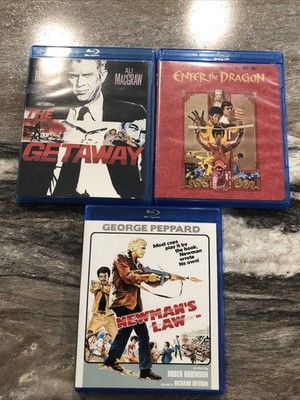 1970s Action 3 Blu-ray Lot The Getaway Enter The Dragon Newman s Law Like New
