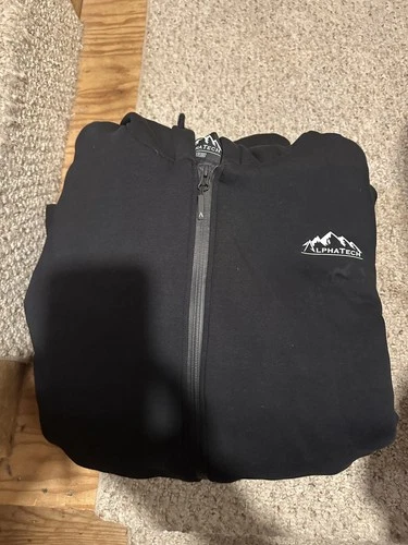 Alphatech Softflex Men's XXXL Black Full Zip Hooded Fleece Water Resistant image 2