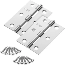2 Pcs 3" Stainless Hinges,Stainless Steel Folding Butt Hinges Door Hinges with 1