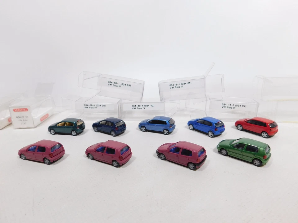 9X Volkswagen/VW Polo H0 1:87 PKW: 036 + 034 ?, Mint + 2X Box #CV77-0,5 - Immagine 2 di 3