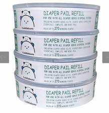 Amazon Brand - Mama Bear Diaper Pail Refills for Diaper Genie Pails, 4 Packs J1