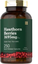 Hawthorn Berry 1695mg 250Caps Heart Health/Blood Pressure Crataegus oxyacantha
