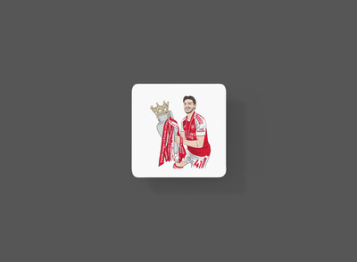 Arsenal Cartoon Stil Declan Reis Champions Fan Kunst aus MDF Geschenk Untersetzer
