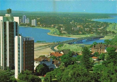 PERTH  Australia South Perth and Narrows Bridge from Legacy Lookout Government B