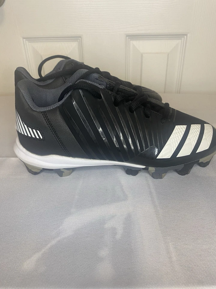 Adidas Botines Zapatos Atléticos Icono 8 MD Béisbol Fútbol Niños 3.5 Negro Foto 3 de 4