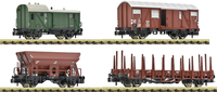 Fleischmann 6660119 4Tlg GüTerwagen Set Db M. Begleitwagen Pwg Ep.Iii Spur N Neu